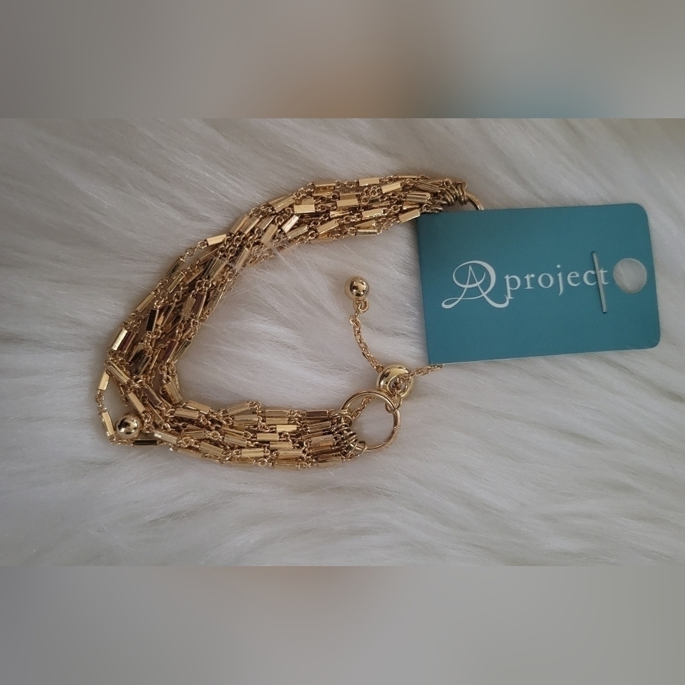 NWT A Project Golden Chain Adjustable Bracelet - Picture 7 of 8